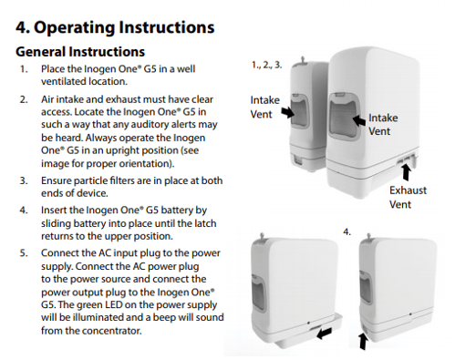 Inogen G5 operating instructions