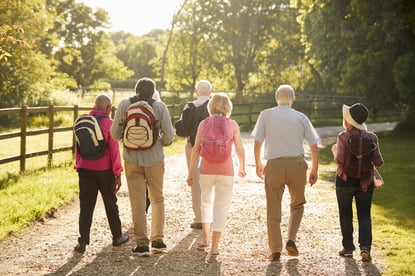 Seniors going for a hike