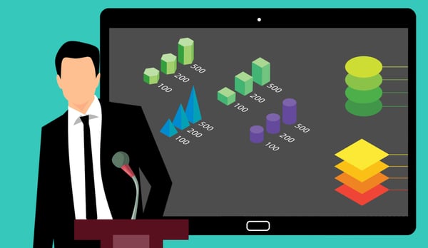 Entrepreneur giving a presentation.