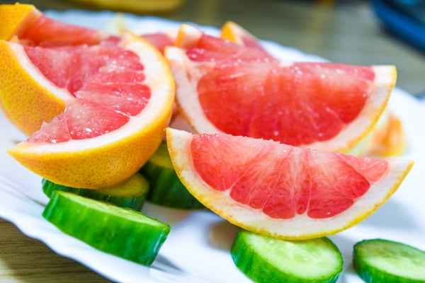 Grapefruit and cucumbers