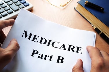 Medicare Part B on a sheet of paper.