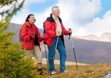 Man and woman hiking