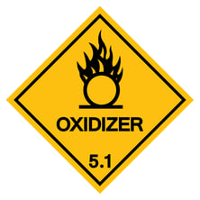 Oxidizer warning sign