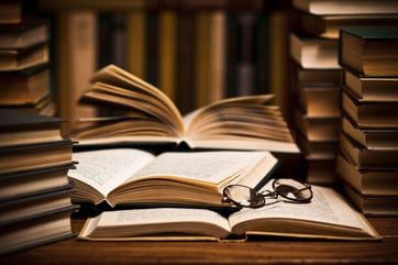 Desk with books on it