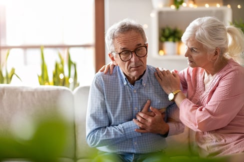 woman assisting her partner's flare up