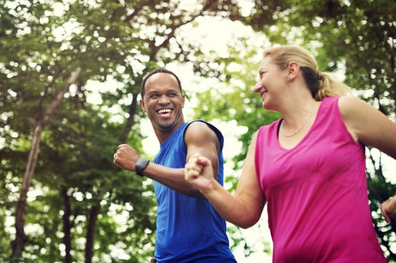 Friends running 