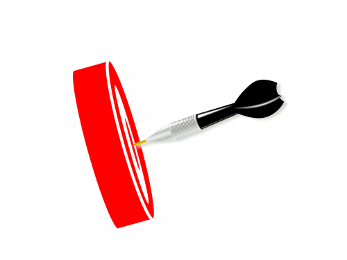 Dart on a dart board.
