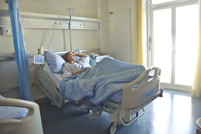 Woman in hospital