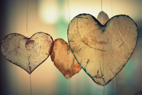 Hearts made of wood