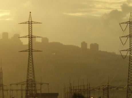 smog and electrical wires 