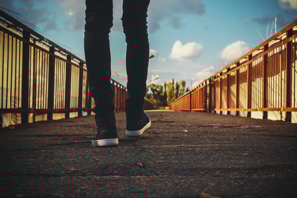 Walking on a bridge